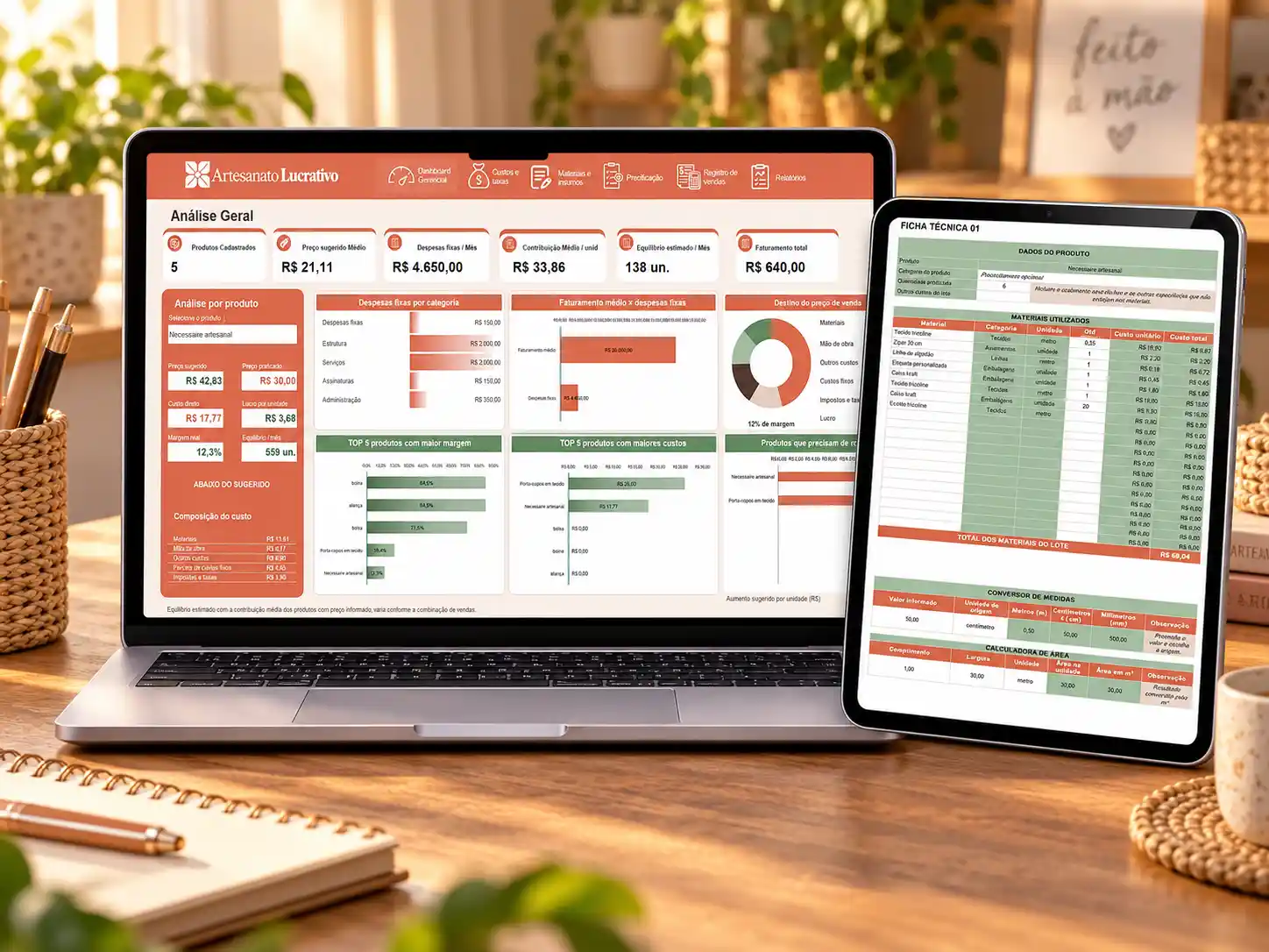 Mockup principal da planilha